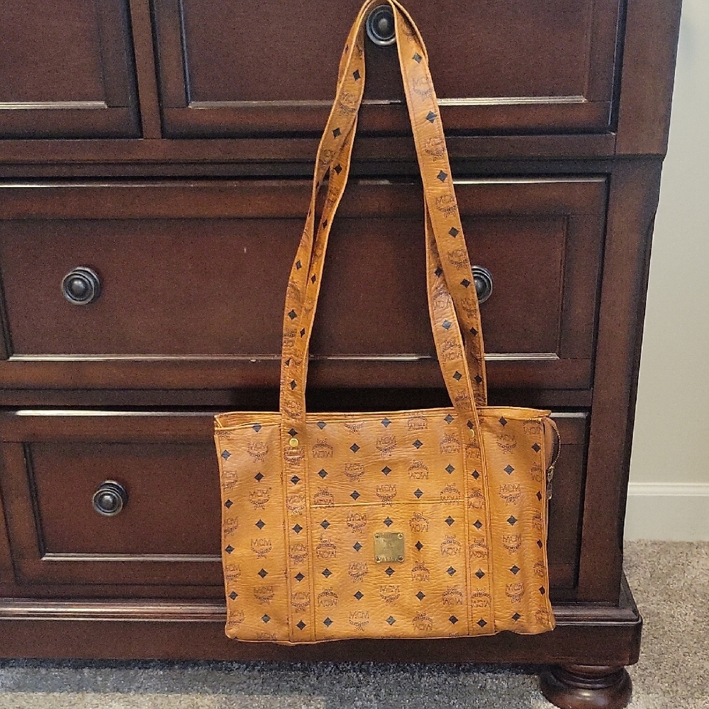 MCM Cognac Visetos Tote Bag